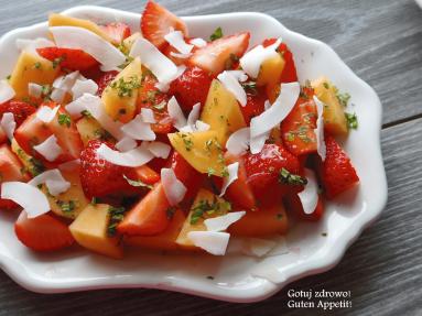 Zdjęcie - Salatka owocowa na lato-truskawka & melon & mieta - Przepisy kulinarne ze zdjęciami