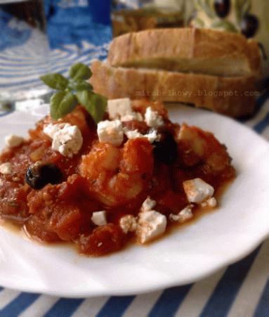 Zdjęcie - Krewetki z fetą po grecku - Przepisy kulinarne ze zdjęciami