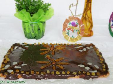 Zdjęcie - Mazurek czekoladowy na migdałowym  spodzie  - Przepisy kulinarne ze zdjęciami