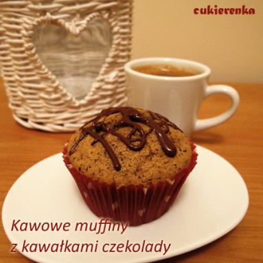 Zdjęcie - Kawowe muffiny z kawałkami czekolady - Przepisy kulinarne ze zdjęciami