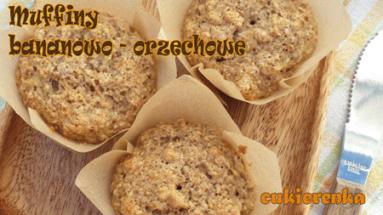 Zdjęcie - Bananowo-orzechowe muffiny pieczone bez tłuszczu z pełnoziarnistą mąką - Przepisy kulinarne ze zdjęciami