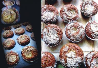 Zdjęcie - Muffinki migdałowe z bananem - Przepisy kulinarne ze zdjęciami