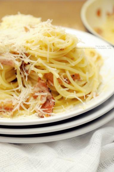 Zdjęcie - Włoska klasyka. Spaghetti alla Carbonara. - Przepisy kulinarne ze zdjęciami