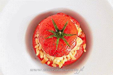 Zdjęcie - Pieczone, nadziewane pomidory - Przepisy kulinarne ze zdjęciami
