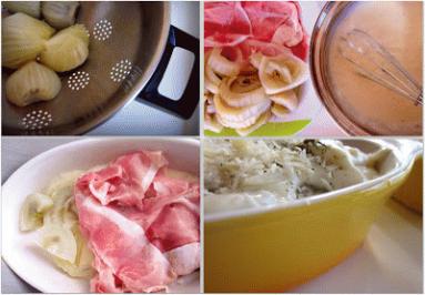 Zdjęcie - Koper włoski z szynką pod beszamelem - Przepisy kulinarne ze zdjęciami