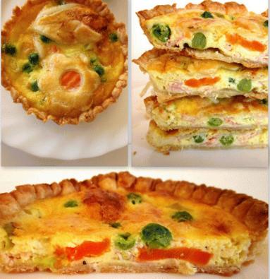 Zdjęcie - Mini tarty  z warzywami i szynką - Przepisy kulinarne ze zdjęciami