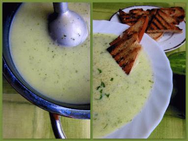 Zdjęcie - Zupa-krem  ze świeżego ogórka - Przepisy kulinarne ze zdjęciami
