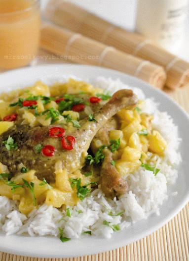 Zdjęcie - Udka z kaczki w curry ananasowo-kokosowym - Przepisy kulinarne ze zdjęciami