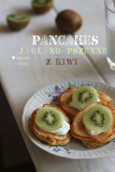 Zdjęcie - Pancakes jaglano-pszenne z kiwi - Przepisy kulinarne ze zdjęciami
