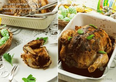 Zdjęcie - Pieczony kurczak z szałwią nadziewany farszem z wątróbek drobiowych z  pietruszką - Przepisy kulinarne ze zdjęciami