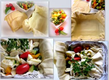 Zdjęcie - Tarta z warzywami na cieście francuskim - Przepisy kulinarne ze zdjęciami