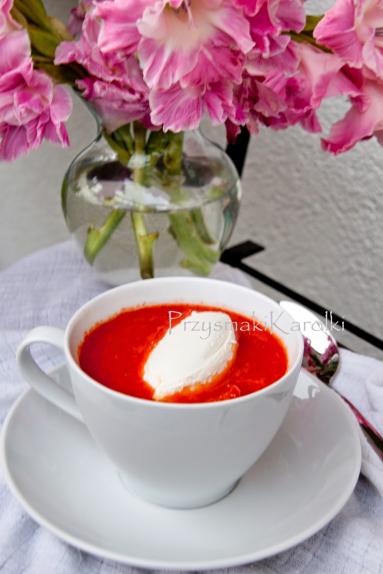 Zdjęcie - Krem z pieczonej papryki z mascarpone - Przepisy kulinarne ze zdjęciami