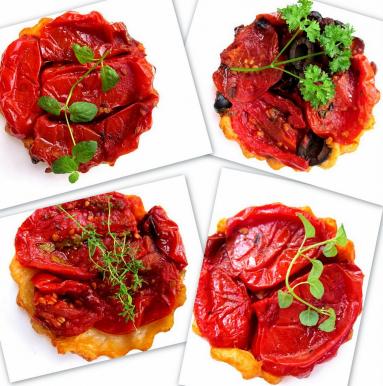 Zdjęcie - Mini tarty tatin z pieczonymi pomidorami i papryką - Przepisy kulinarne ze zdjęciami