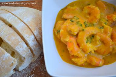 Zdjęcie - Krewetki tygrysie w sosie curry z dynią i mlekiem kokosowym - Przepisy kulinarne ze zdjęciami