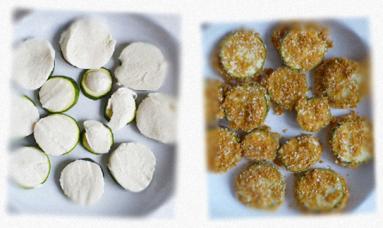 Zdjęcie - Kąski z cukinii i mozzarelli na sałacie z dressingiem balsamiczno-porzeczkowym - Przepisy kulinarne ze zdjęciami