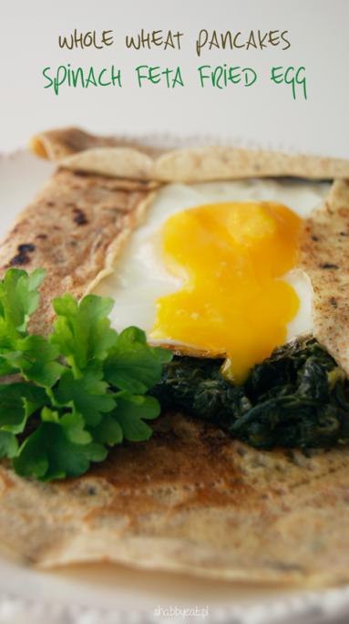 Zdjęcie - Naleśniki ze szpinakiem i jajkiem sadzonym - Przepisy kulinarne ze zdjęciami