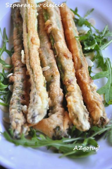 Zdjęcie - Zielone szparagi w cieście - Przepisy kulinarne ze zdjęciami
