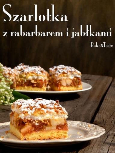 Zdjęcie - Szarlotka z rabarbarem i jabłkami - Przepisy kulinarne ze zdjęciami