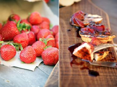 Zdjęcie - Grillowany oscypek z sosem truskawkowym - Przepisy kulinarne ze zdjęciami