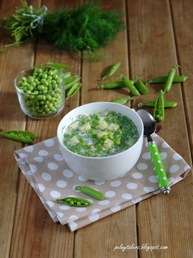 Zdjęcie - Zupa z zielonym groszkiem, ziemniakami i koprem - Przepisy kulinarne ze zdjęciami
