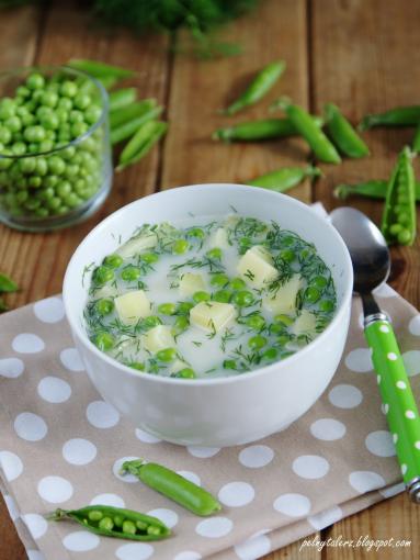 Zdjęcie - Zupa z zielonym groszkiem, ziemniakami i koprem - Przepisy kulinarne ze zdjęciami