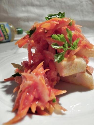 Zdjęcie - Ryba po grecku teściowej - Przepisy kulinarne ze zdjęciami