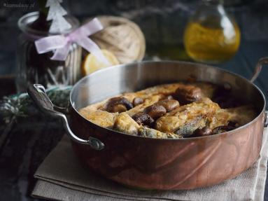 Zdjęcie - Karp zapiekany z pieczarkami / Carp baked with mushrooms - Przepisy kulinarne ze zdjęciami
