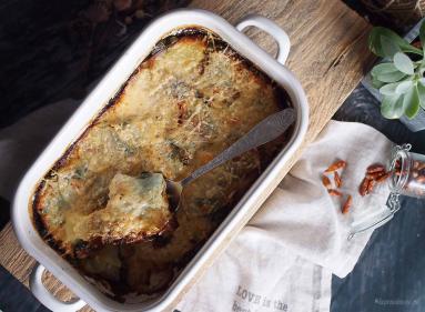 Zdjęcie - Zapiekanka ziemniaczana z gorgonzolą, szpinakiem i boczkiem / Bacon, spinach and gorgonzola potato gratin - Przepisy kulinarne ze zdjęciami