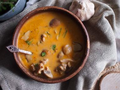 Zdjęcie - Węgierska zupa z mięsem i grzybami / Hungarian mushroom and meat soup - Przepisy kulinarne ze zdjęciami