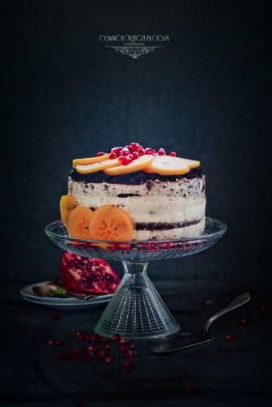 Zdjęcie - Tort jogurtowy z pomarańczą i persymoną - Przepisy kulinarne ze zdjęciami