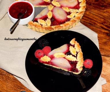 Zdjęcie - Tarta gruszkowa z musem owocowym - Przepisy kulinarne ze zdjęciami