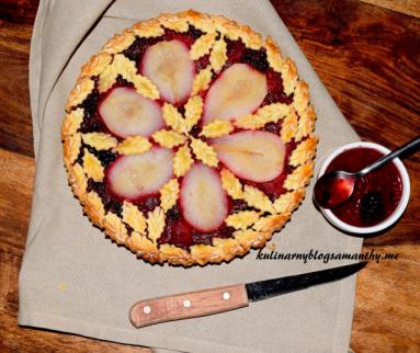 Zdjęcie - Tarta gruszkowa z musem owocowym - Przepisy kulinarne ze zdjęciami