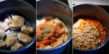 Zdjęcie - Kurczak z fasolą i pomidorami - danie jednogarnkowe - Przepisy kulinarne ze zdjęciami