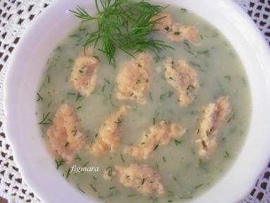 Zdjęcie - Zupa koperkowa z kluseczkami z łososia - Przepisy kulinarne ze zdjęciami