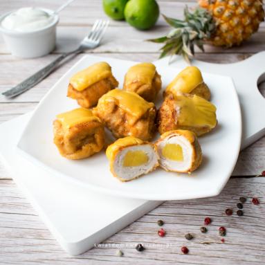 Zdjęcie - Drobiowe kąski z ananasem - Przepisy kulinarne ze zdjęciami