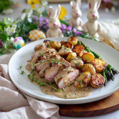 Zdjęcie - Polędwiczka wieprzowa w sosie kurkowym na białym winie - Przepisy kulinarne ze zdjęciami