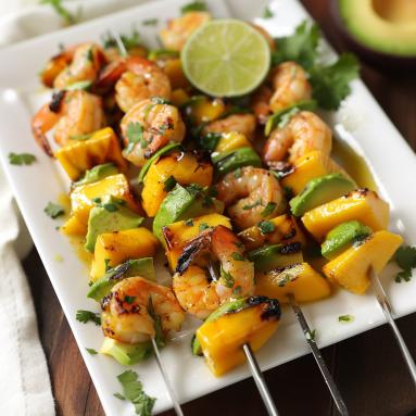 Zdjęcie - Grillowane krewetki z mango i awokado - Przepisy kulinarne ze zdjęciami