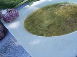 Zdjęcie - Zupa z młodego  czosnku  - Przepisy kulinarne ze zdjęciami