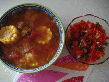 Zdjęcie - Jarzynowa zupa z salsą  - Przepisy kulinarne ze zdjęciami