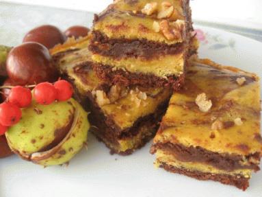 Zdjęcie - Pumpkin swirl brownies (Czekoladowe brownie z  dynią)  - Przepisy kulinarne ze zdjęciami
