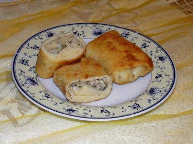 Krokiety z kapustą i pieczarkami (ciasto)