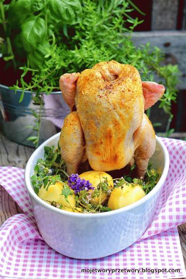 Kukurydziany - Kurczak pieczony na butelce w różanych aromatach