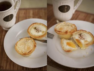Zdjęcie - Jajka pieczone w cieście francuskim - Przepisy kulinarne ze zdjęciami