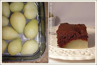 Zdjęcie - Ciasto czekoladowo-gruszkowe  - Przepisy kulinarne ze zdjęciami