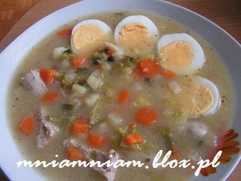 Zdjęcie - Żurek z jajkiem i białą  kiełbasą  - Przepisy kulinarne ze zdjęciami