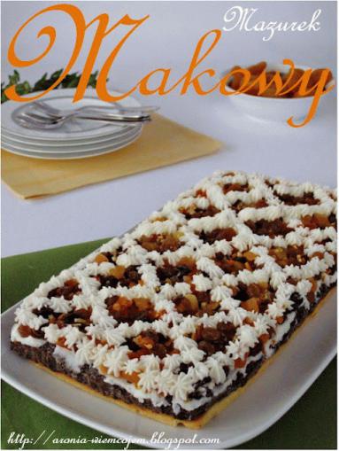 Zdjęcie - Mazurek makowy - Przepisy kulinarne ze zdjęciami