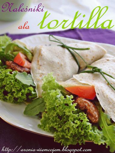 Zdjęcie - Naleśniki ala tortilla z kurczakiem i rukolą - Przepisy kulinarne ze zdjęciami
