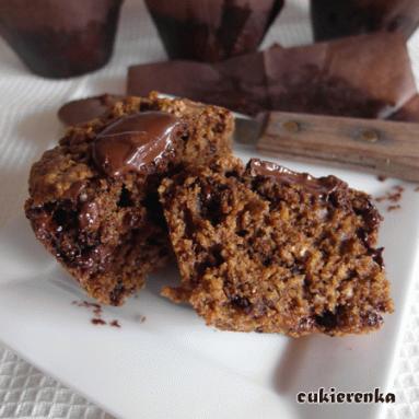 Zdjęcie - Kawowo-czekoladowe muffiny z płatkami owsianymi - Przepisy kulinarne ze zdjęciami