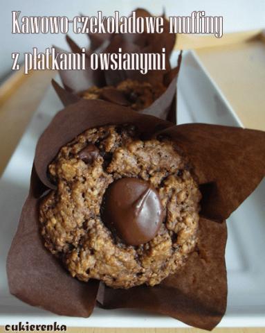 Zdjęcie - Kawowo-czekoladowe muffiny z płatkami owsianymi - Przepisy kulinarne ze zdjęciami