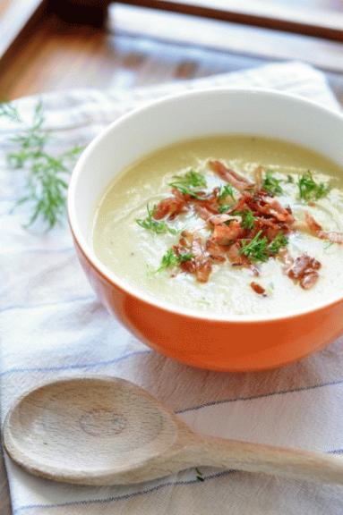 Zdjęcie - Zupa krem z pora i kalafiora - Przepisy kulinarne ze zdjęciami